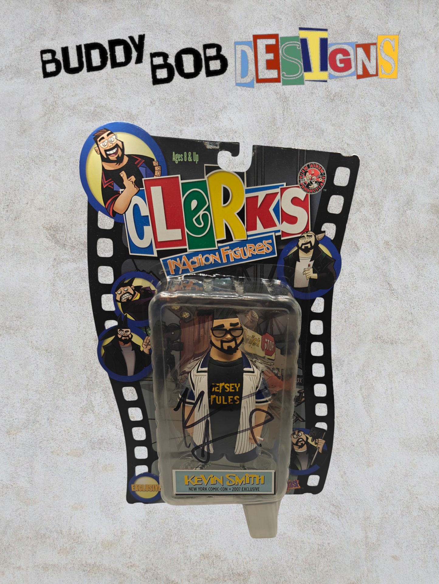 Clerks Inaction Figure - Jersey Rules NY Comic Con 2007 Exclusive - Kevin Smith - Signed